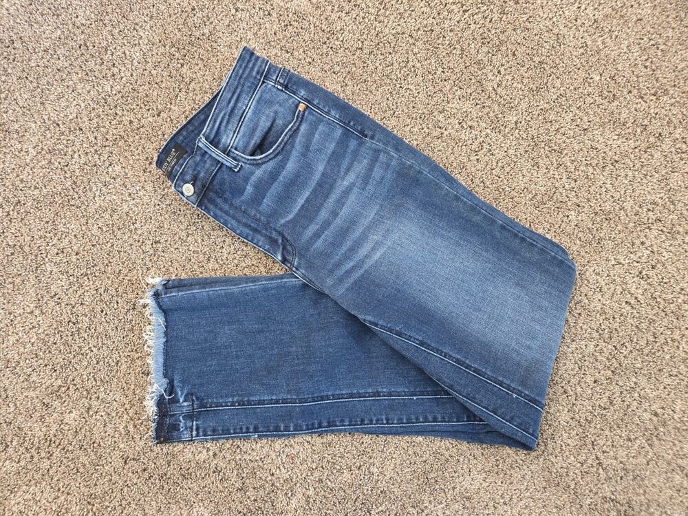 Judy Blue Raw Hem Stretch Straight Leg Jeans Womans Sz 13/31 JB82464MD High-rise
